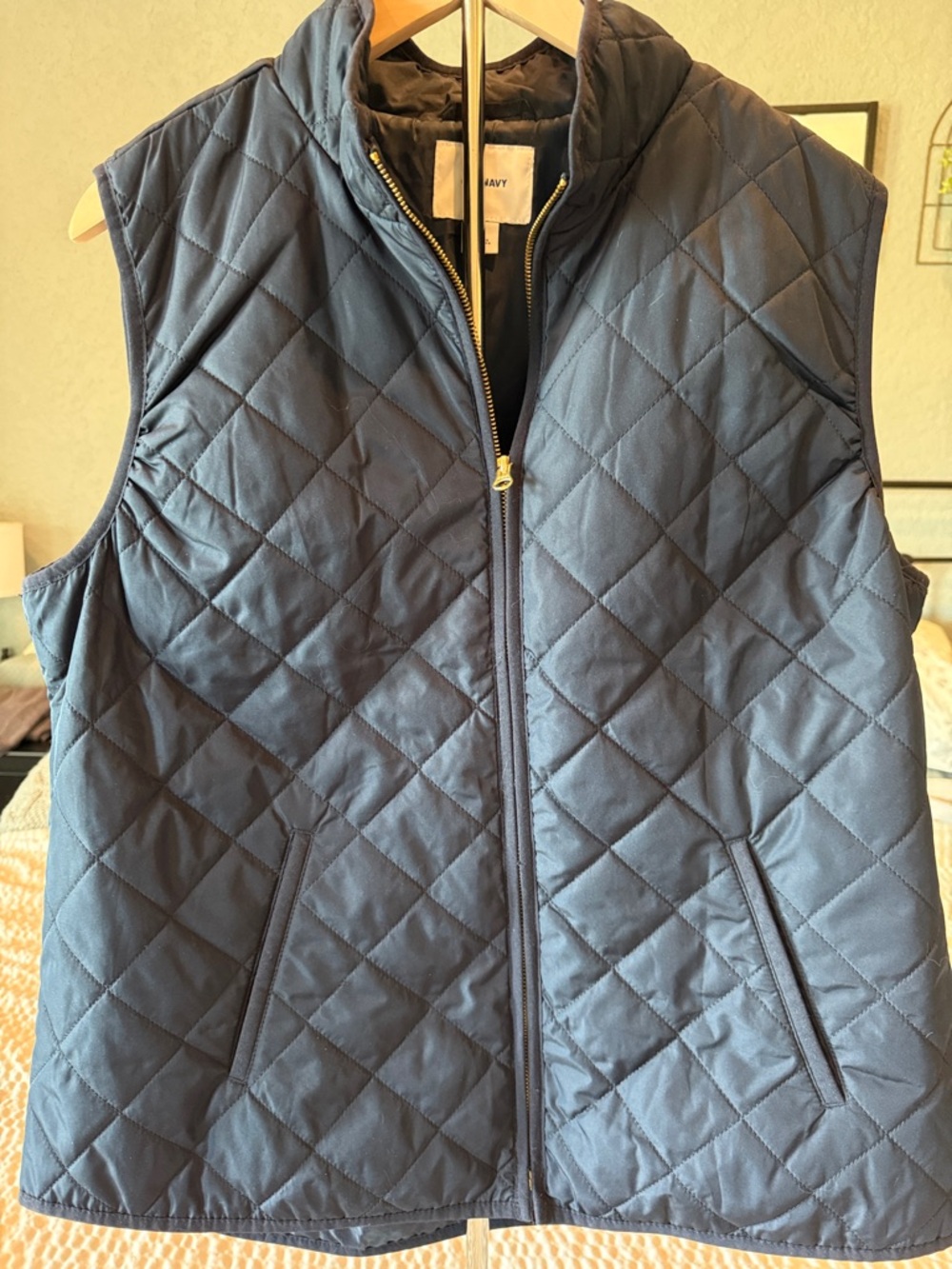 Old Navy Navy Blue Quilted Puffer Vest